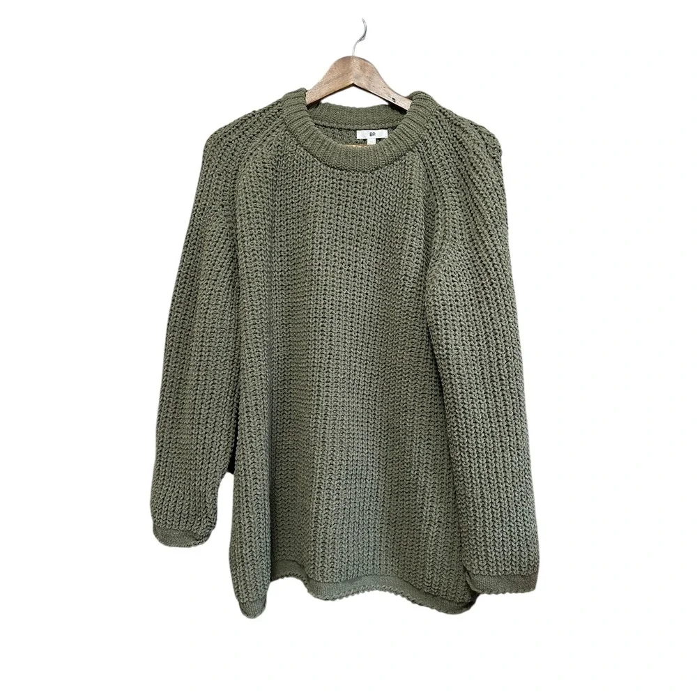 BP Nordstrom Oversized Chunky Knit Sweater Green Lichen‎ XL